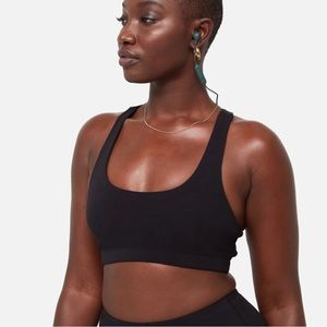 MATE the Label Organic Stretch Sports Bra - Jet Black